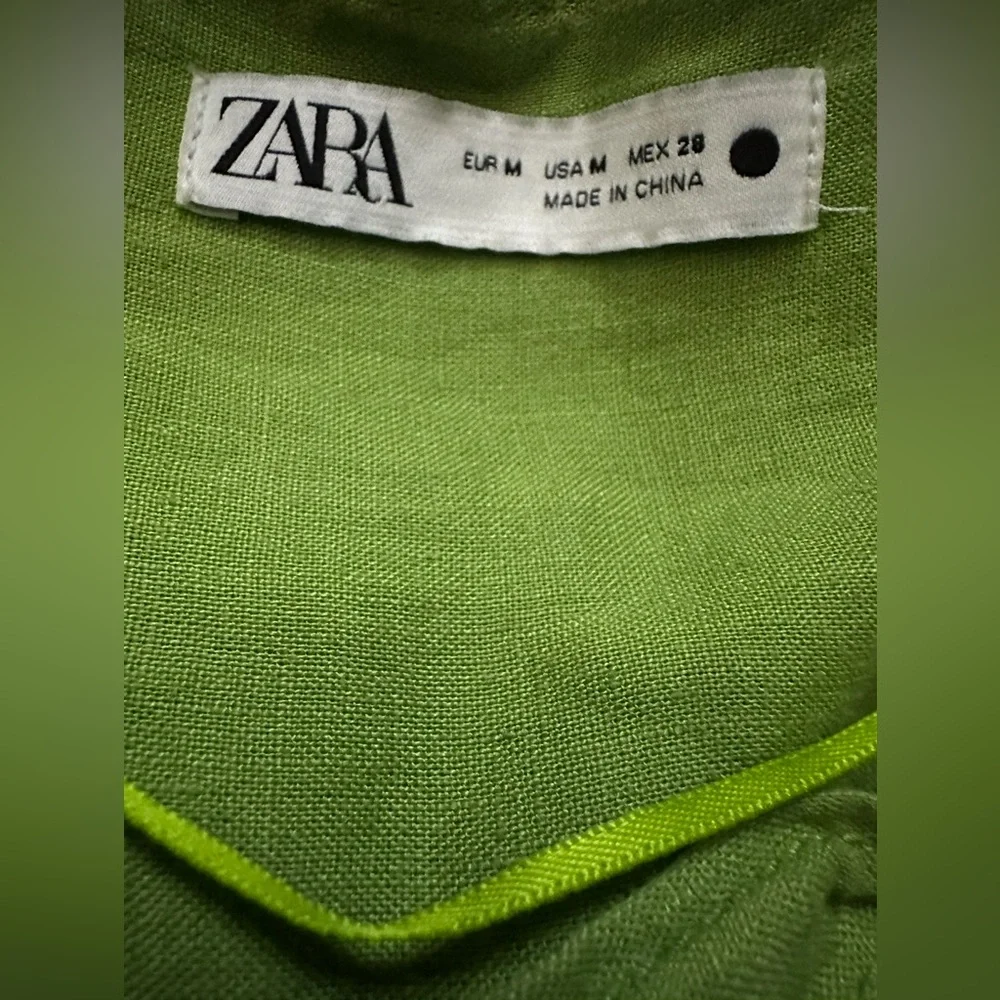 ZARA 100%LINEN MIDI DRESS - Picture 5 of 6